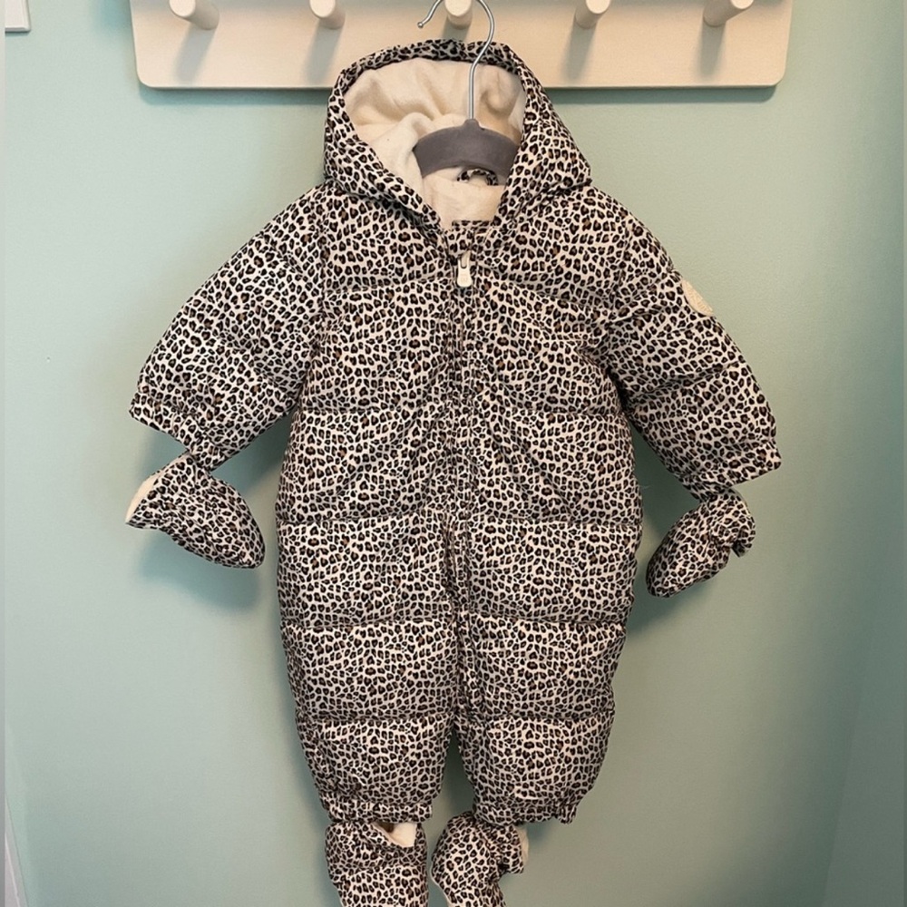 Baby Gap One Piece Gold Leopard Print Puffer